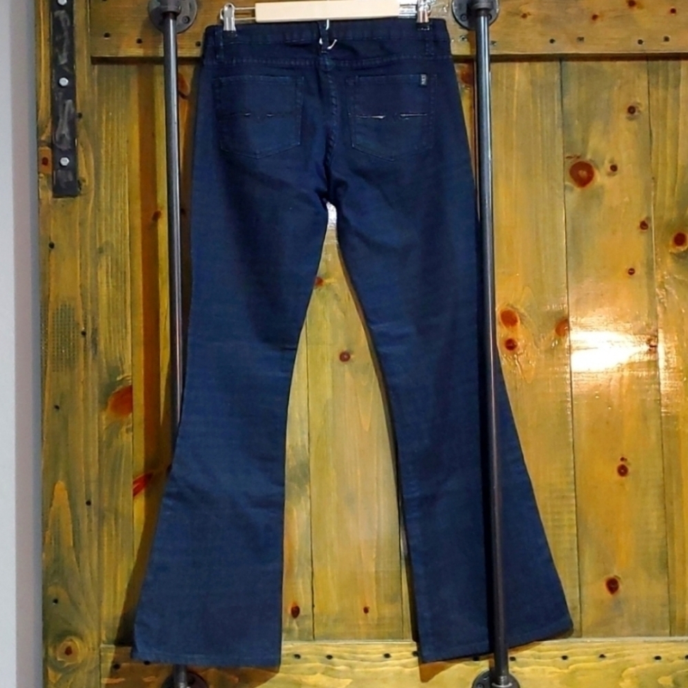 BUFFALO DAVID BITTON FARRAH FLARE WIDE LEG JEANS SIZE 28 x 34 WOMENS BLUE DENIM